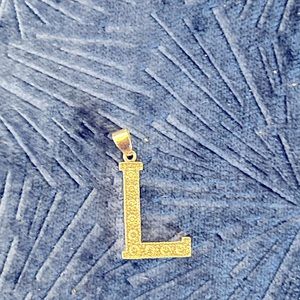 Silver and Swarovski crystal ‘L’ pendant